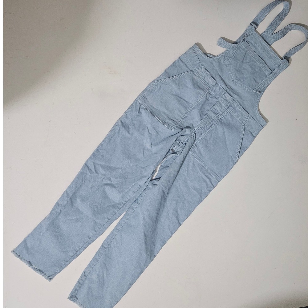 Aerie Womens Light Blue Corduroy Bib Overalls Raw Hem XS - Picture 3 of 7